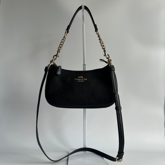 Coach Handbags - Coach Teri Black Pebbled Leather Shoulder Bag CV934 Excellent